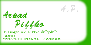 arpad piffko business card